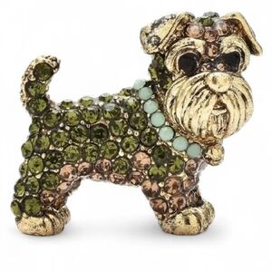 New Bejeweled Terrier Dog Brooch Pin Scarf Jacket Hat Bag Coat Sweater Coat